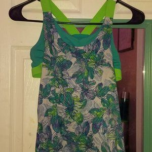 athlettic outfit with built in bra and spandex shorts under skirt